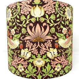 William Morris Lamp Shade, Strawberry Thief Green Brown, For Standard Lamps Or Ceiling Lights - thumbnail 4