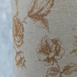 Linen Floral Rose Drum Lampshade, Burnt Orange, Handmade in UK - thumbnail 3