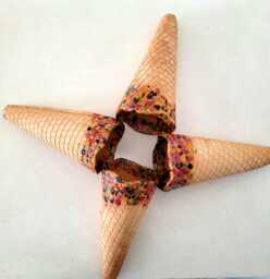 Handmade Ceramic Ice Cream Cone Pendant Lamp Fixture Sprinkles Glazed Art Fixture - Custom Duty Tax Free For Usa