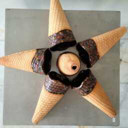 Handmade Ceramic Ice Cream Cone Pendant Lamp Fixture Sprinkles Glazed Art Fixture - Custom Duty Tax Free For Usa - thumbnail 4
