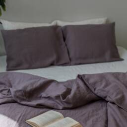 Lilac Linen Bedding Set. Dusty Lavender Duvet Linen Set Queen - thumbnail 3