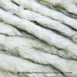Luxury Faux Fur Throw Blanket - Black Tip Arctic Wolf, Minky Lining - thumbnail 3