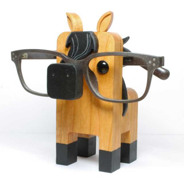 Wooden Horse Figure Eyeglass Stand - Custom Sculpture - image 1