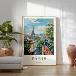 Eiffel Tower Paris Print France Travel Wall Art - thumbnail 2