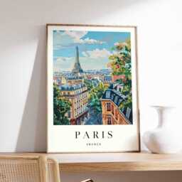 Eiffel Tower Paris Print France Travel Wall Art - thumbnail 1