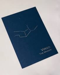 Virgo Constellation Zodiac Art Print/Gold Foil Wall Astrology Home Decor August-September Birthday On Navy Or Cream - thumbnail 1