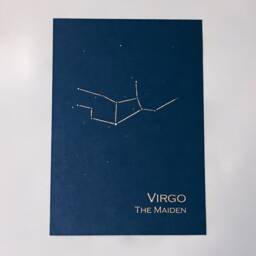 Virgo Constellation Zodiac Art Print/Gold Foil Wall Astrology Home Decor August-September Birthday On Navy Or Cream - thumbnail 2