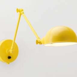Folke Wall Sconce - Yellow On/Off Switch & Plug-In Option Retro Loft Industrial Minimalist Lamp - thumbnail 2