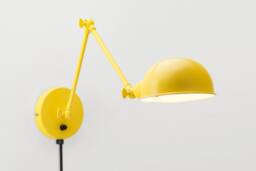 Folke Wall Sconce - Yellow On/Off Switch & Plug-In Option Retro Loft Industrial Minimalist Lamp