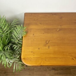 Handmade Solid Wood Corner Desk/Table, Curves, Workstation 120 X 60cm. Natural, Light, Waxed, Computer L Shape - thumbnail 3