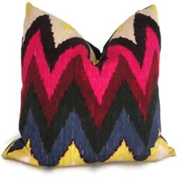 Martyn Bullard Pillow Schumacher Adras Ikat Chevron Decorative Cover 18x18, 20x20, Or Lumbar Pillow Throw Accent Rmt - thumbnail 2