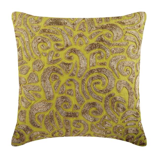 "Cotton Linen Green Throw Pillow Cover Custom 16""x16" - image 1