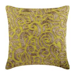"Cotton Linen Green Throw Pillow Cover Custom 16""x16" - thumbnail 1
