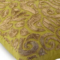 "Cotton Linen Green Throw Pillow Cover Custom 16""x16" - thumbnail 2