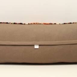 King Kilim Pillow Cover 14x48 Red Plaid Lumbar, Turkish Wool - thumbnail 4
