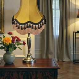 Traditional Antique Gold Lampshade Handmade For Table & Floor Standard Lamps Shades, Wall Light Fixtures, Ceiling Pendant Fittings - thumbnail 2
