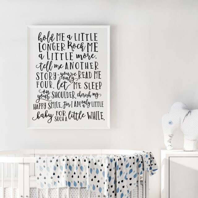 Nursery Art, Print Set, Download, Calligraphy Quote, Children's Playroom Baby's Room Signs With Quotes - image 1