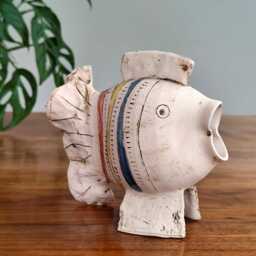 Fish Ceramic Statue Handmade Ornament Home Nautical Decor - thumbnail 3