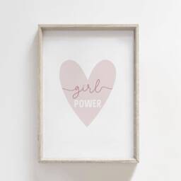 Girl Power Print, Pink Heart Girls Bedroom Nursery Prints, Wall Art, Home Office Bedroom, Gift - thumbnail 3