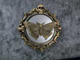 Gothic Wall Mirror 19cm Frame Various Styles, Bats, Skulls, Deathmoth, Crow, Baroque Style