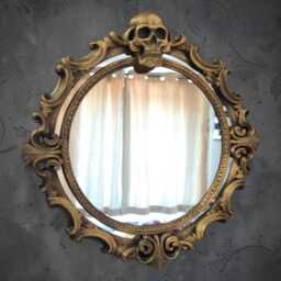 Gothic Wall Mirror 19cm Frame Various Styles, Bats, Skulls, Deathmoth, Crow, Baroque Style - thumbnail 3