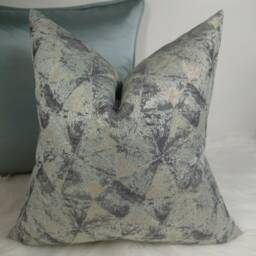 Geometric Duck Egg & Gold Cushion Cover, Luxury Satin Mint Green Fabric Jacquard Design Pillow Metallic Thread Detail Cover - thumbnail 4