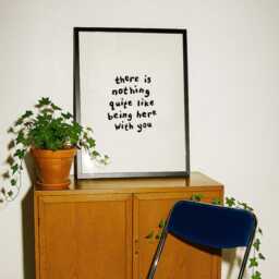 Retro Living Room Wall Art, Bedroom Prints, Hand Painted Poster, Art For Bedroom, There's Nothing Quite Like Being Here With You Print - thumbnail 3