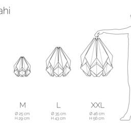 Last Items - Origami Lampshade in White & Black Paper, Large Size - thumbnail 4