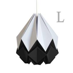 Last Items - Origami Lampshade in White & Black Paper, Large Size - thumbnail 2
