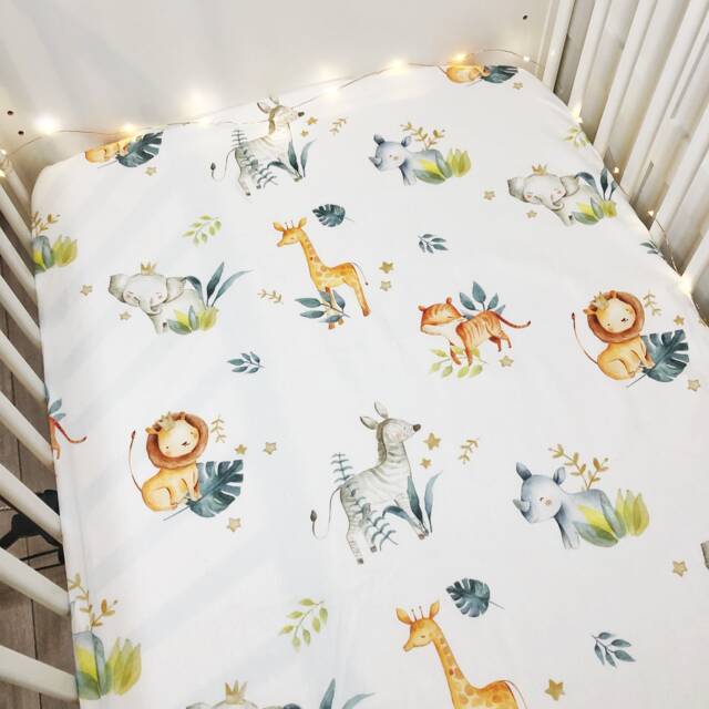 Watercolour Leaf Animal Safari Bedding, Duvet Covers, Fitted Sheets, Decor, Kids Bedding - image 1