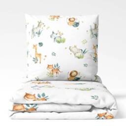 Watercolour Leaf Animal Safari Bedding, Duvet Covers, Fitted Sheets, Decor, Kids Bedding - thumbnail 2