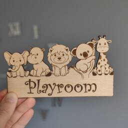 Personalised Safari Animal Door Sign Engraved Nursery Decor - thumbnail 3
