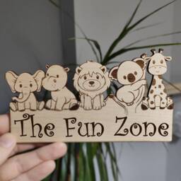 Personalised Safari Animal Door Sign Engraved Nursery Decor - thumbnail 2