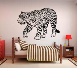 Prowling Cheetah Vinyl Wall Art, Decal, Sticker, Transfer, Mural, Removable, Decor, Rent Friendly, Interior, Exterior, Full - 0582 - thumbnail 1