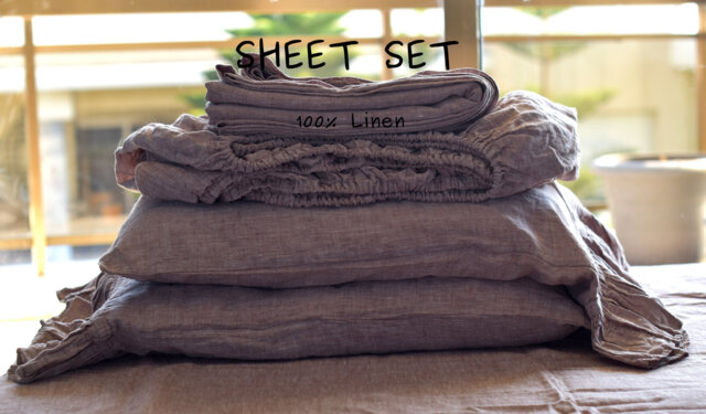 Linen Sheet Set/Linen Sheet Set Bedding Queen King 100% Set/ Shabby Chic Farmhouse - image 1