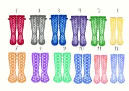 Mothers Granny Nannies Day Family Welly Boot Print, Floral Custom Made Spotty Watercolour Boots Mothers Day , New Home Gift - thumbnail 3
