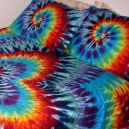 Custom Tie-Dyed Sheet Set, All Sizes Available, Cotton Sateen, Hand-Dyed - thumbnail 3