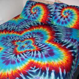 Custom Tie-Dyed Sheet Set, All Sizes Available, Cotton Sateen, Hand-Dyed - thumbnail 2