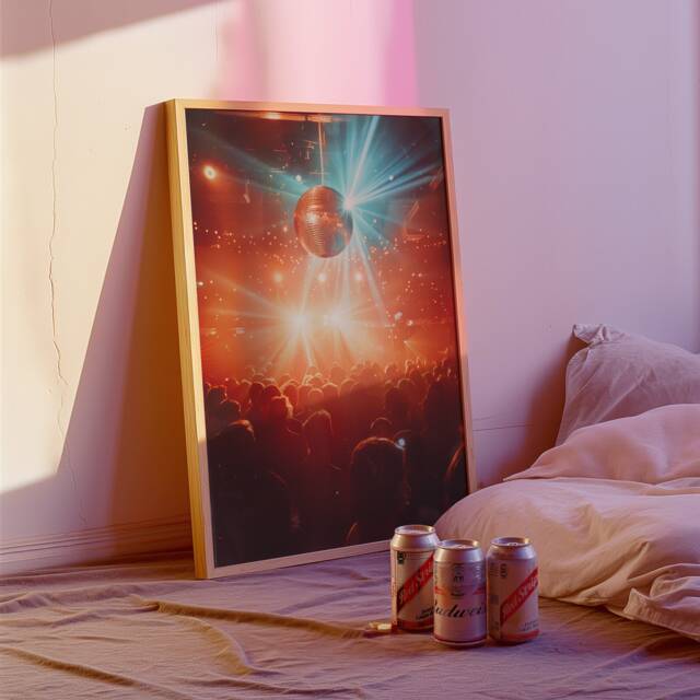 1970S Disco Ball Poster Y2K Nightclub Wall Art - image 1