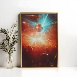 1970S Disco Ball Poster Y2K Nightclub Wall Art - thumbnail 2