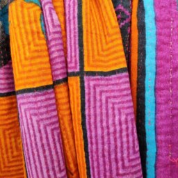 Handmade Bohemian Kantha Quilt Vintage Cotton Throw, Queen Size - thumbnail 3