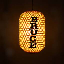 Custom Bamboo Pendant Light Personalized Name Lighting, Ul Listed - thumbnail 2