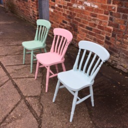 Painted To Order Farmhouse Dining Chairs. Solid Wood Chairs Finished in Farrow & Ball Colours, Ribbon Back Chairs - thumbnail 2