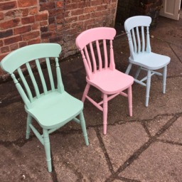 Painted To Order Farmhouse Dining Chairs. Solid Wood Chairs Finished in Farrow & Ball Colours, Ribbon Back Chairs - thumbnail 3