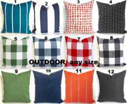 Blue Buffalo Check Outdoor Pillows Green Check Outdoor Throw Pillow Covers Black Pillows Red 16 18 20x20 All Sizes - thumbnail 1