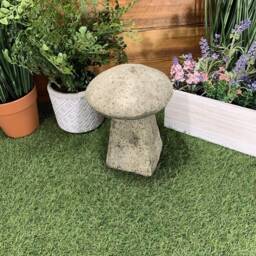 stone Garden Traditional Toadstool Mushroom 2 Piece Concrete Ornament - thumbnail 2