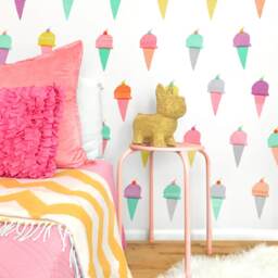 Ice Cream Cones - Fabric Wall Decal Yum Mej