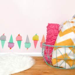 Ice Cream Cones - Fabric Wall Decal Yum Mej - thumbnail 3