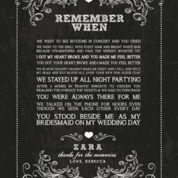 Beautiful Unique Personalised Memory Print, Remember When - Bridesmaid, Birthday, Best Friend, Wedding Gift - thumbnail 2