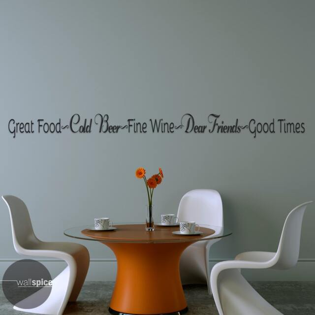 Great Food Cold Beer Fine Wine Dear Friends Good Times Vinyl Wall Decal Sticker - image 1